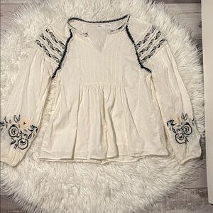 ZARA Kids Embroidered White Blouse